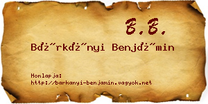Bárkányi Benjámin névjegykártya