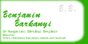 benjamin barkanyi business card