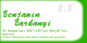 benjamin barkanyi business card